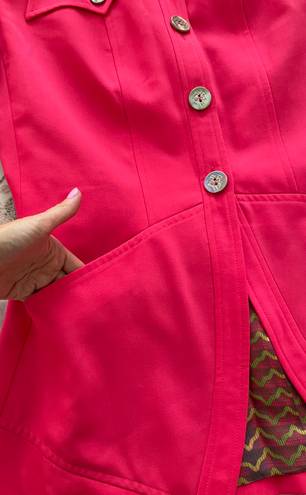 Christian LaCroix Vintage  Bazar Hot Pink 100% Wool Boho Blazer, size 40 or US 8