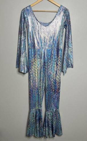 One Piece Iridescent Snakeskin 70s Disco  Jumpsuit Costume