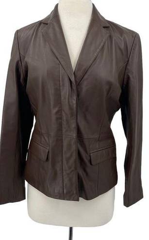 Mixit Vintage  Leather Jacket Moto Blazer Genuine Leather Brown Y2k Womens 8