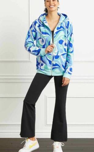 Hill House  The Allie Zip Up Sweatshirt Size Small Ocean Kaleidoscope