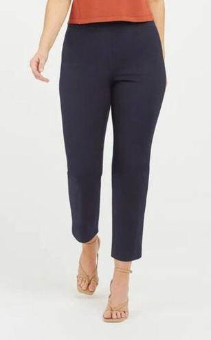 Spanx  Small Tall Polished Ankle Slim Straight Pants Navy Blue Women's Cropped