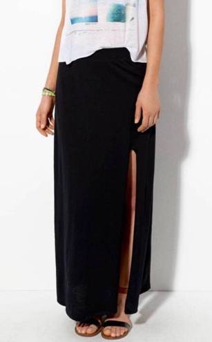 American Eagle black high rise cotton slit maxi skirt