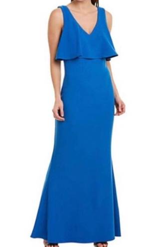 Badgley Mischka Fallon Popover  Gown Crepe Cobalt Blue