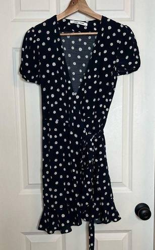 Samoe Samsoe Samsoe Navy Polka Dot Wrap Dress | Size XS