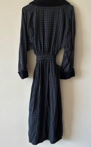 Victoria's Secret Vintage Y2K Victoria’s Secret Country Velvet Cotton Blue Green Red Plaid Robe