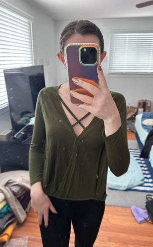 Krush Olive Criss-Cross Top