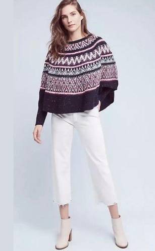 Anthropologie  Sleeping On Snow Midland sweater poncho XS New NWT blue RARE HTF