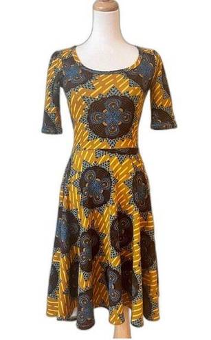 LuLaRoe Yellow Flower Paisley Dress XXS