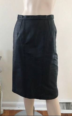 Vintage 90s High Waist Leather Skirt S/M Black