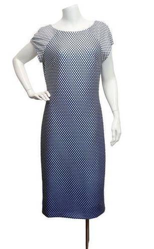 ECI Beige by  Women’s 10 navy and white polka dot sheath Ombre Dress