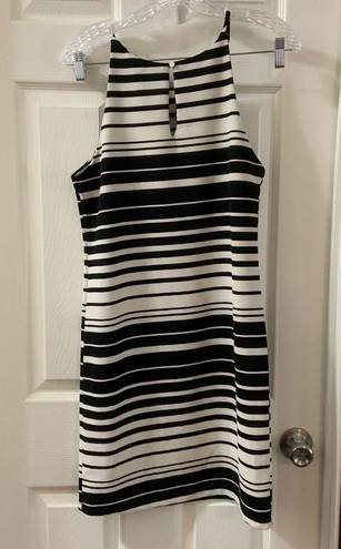 Renee C  B/W High Neck Spaghetti Strap Dress S