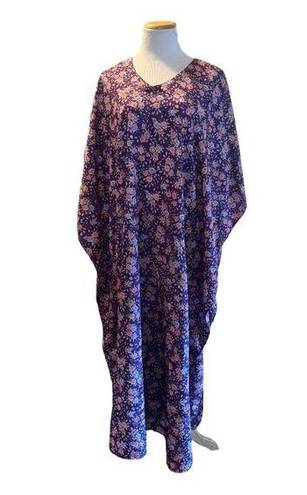 Erika Vintage  Taylor Kimono Nightgown Porc Dress Floral‎ Purple Medium