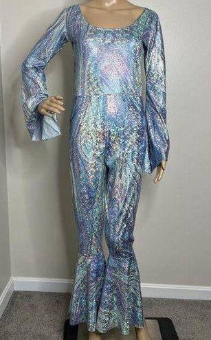 One Piece Iridescent Snakeskin 70s Disco  Jumpsuit Costume