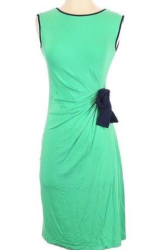 Carole Little  Kelly green and navy ruched tie side dress size small