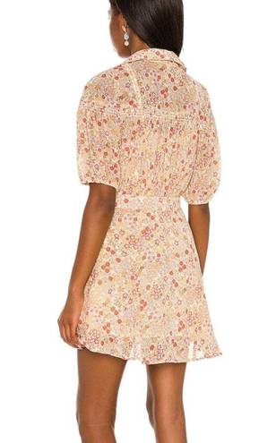 Free People  Bonnie Mini Dress Floral Orange/Cream NEW Size Medium
