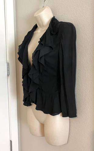 DKNY NWOT  silk ruffled cardigan/top. Sz 2