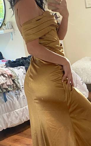 Maxi Gold Satin Dress