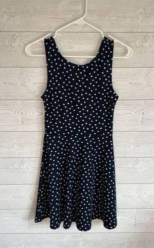 Divided  Navy Polka Dot fit & flare sleeveless dress Size 6