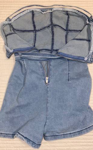 SheIn Belted Denim Romper