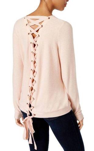 Peace Love World Lace Up Back Sweater M/L