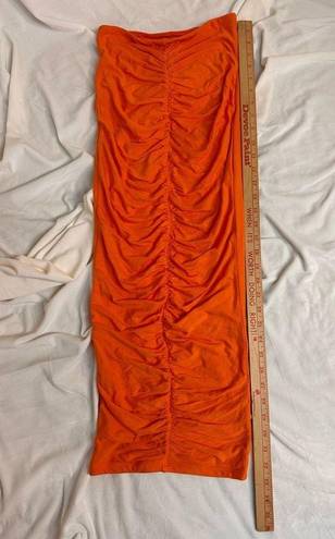 Naked Wardrobe  Orange Long Skirt Sz S