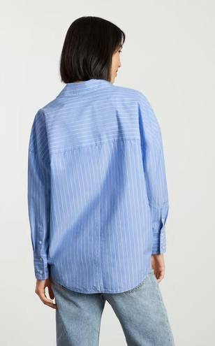 Everlane Oversized Poplin Cotton blue striped shirt