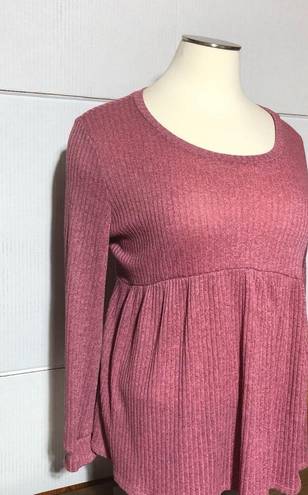 Harper Haptics Holly  3X women's light sweater tunic rib knit balloon sleeve