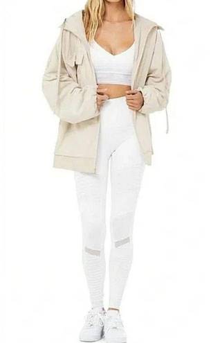 Alo Yoga Alo Reversible Legion Jacket Bone Fleece Sherpa Oversized Beige Cream Hooded XS