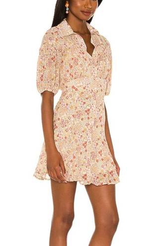 Free People  Bonnie Mini Dress Floral Orange/Cream NEW Size Medium