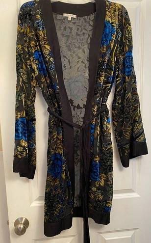 Willow & Clay Sheer  velvet floral robe in size small bohemian duster boho