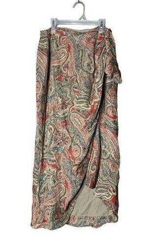 Jones New York  Signature 100% Silk Paisley Wrap Style Skirt Size 4 NWT