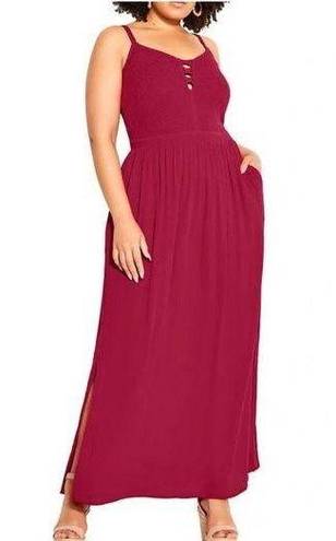 City Chic  Rhubarb Red Riviera Maxi Dress Sz.L(20) NWT