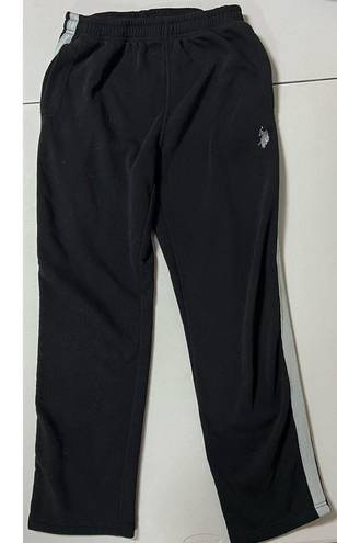 U.S. Polo Assn. Black Striped Fleece Sweatpants Sweats Pants Bottoms Size M ⛓