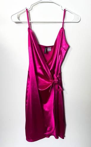 Divided hot pink mini dress