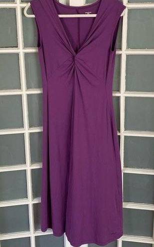 Patagonia Purple Seabrook Bandha Twist Front V-Neck Hiking Activewear Dress Sz L