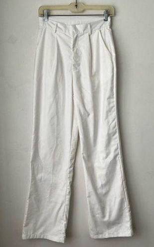 Princess Polly Maiah White Straight Leg Trouser Pants 4