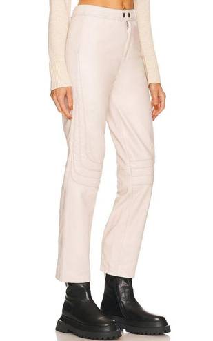 L'Academie L'Academia Leather Pants Bone White MEDIUM Tapered Moto Biker Designer NEW