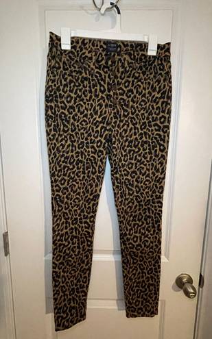 J.Crew J.,Crew 9” High-Rise Skinny Leopard Print Jeans 