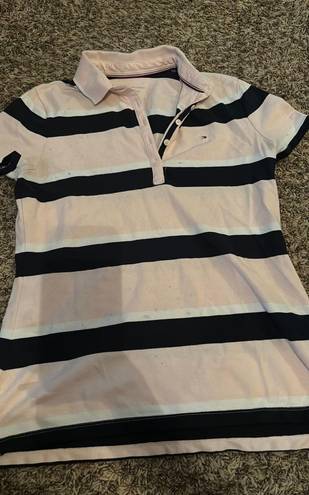 Tommy Hilfiger Blue And Pink Striped Polo