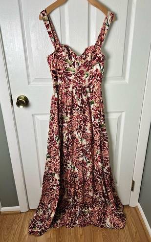 Agua Bendita  Cotton Blare Floral Maxi Dress S