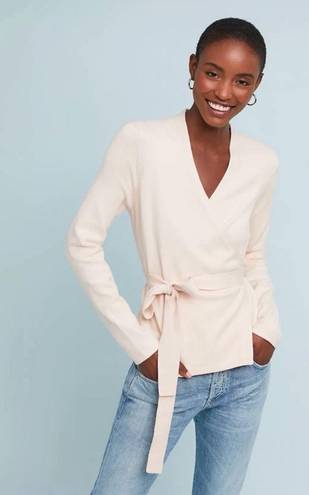 Anthropologie Ett:twa Harriet V-Neck Long Sleeve Wrap Sweater Light Pink