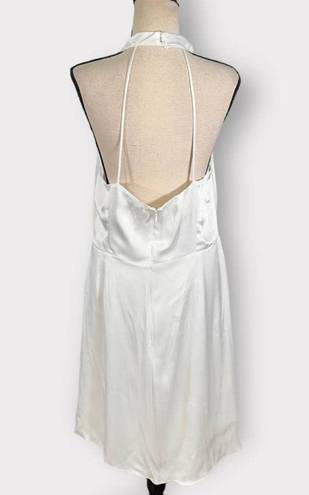 Socialite White Satin Cowl Neck Faux Wrap Mini Dress Women's Size XL NWT