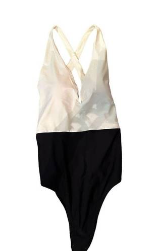 Summersalt  Deep Dive One Piece Swimsuit in Ivory Black