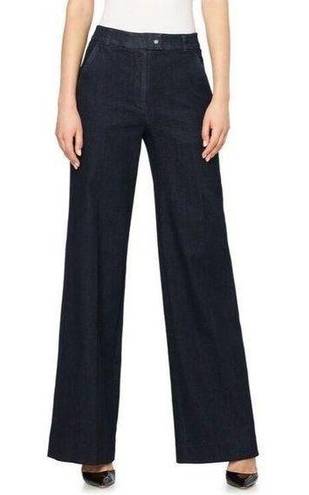 Etcetera  Size 12 Denim Style Pants Wide Leg Stretch High Rise Waist Women’s Blue