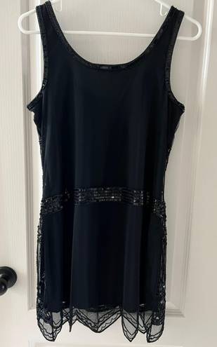 Walter Baker Black Beaded Mini Dress