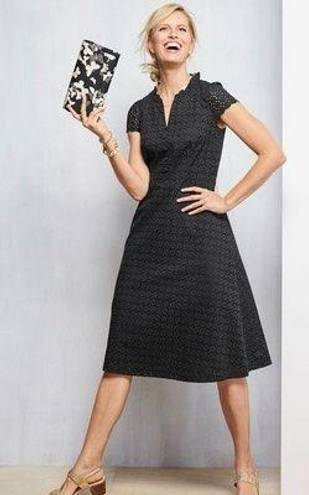 Talbots  Women's Size 12P Black Eyelet Dress