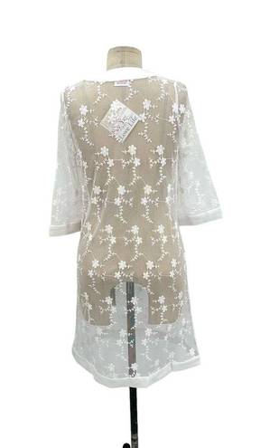 Gretchen Scott  Mesh Embroidered Dress Net Game White Size XS