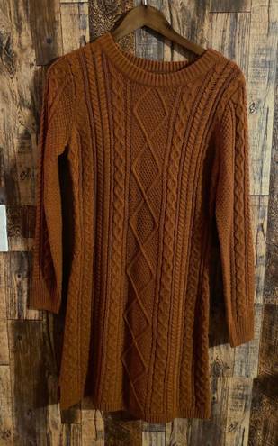 Merona Me tons burnt Orange sweater dress small 37 x16 q6