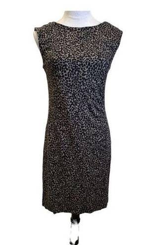 Loft  Cheetah Print with Side Roushing Sleeveless Dress Size M