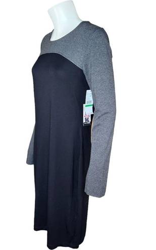 Karen Kane  Women's Large Gray Black ColorBlock Long Sleeve Midi Dress $108 NWT